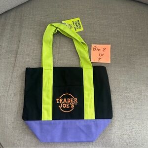 Black and Purple Tote Bag mini Trader Joe’s